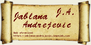 Jablana Andrejević vizit kartica